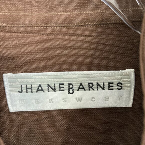 Wynne Layers size XL Brown Tan V Abstract Print V neck Relaxed Stretch Blouse - Picture 2 of 9